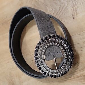 CHINESE LAUNDRY Leather Rhinestone Belt S